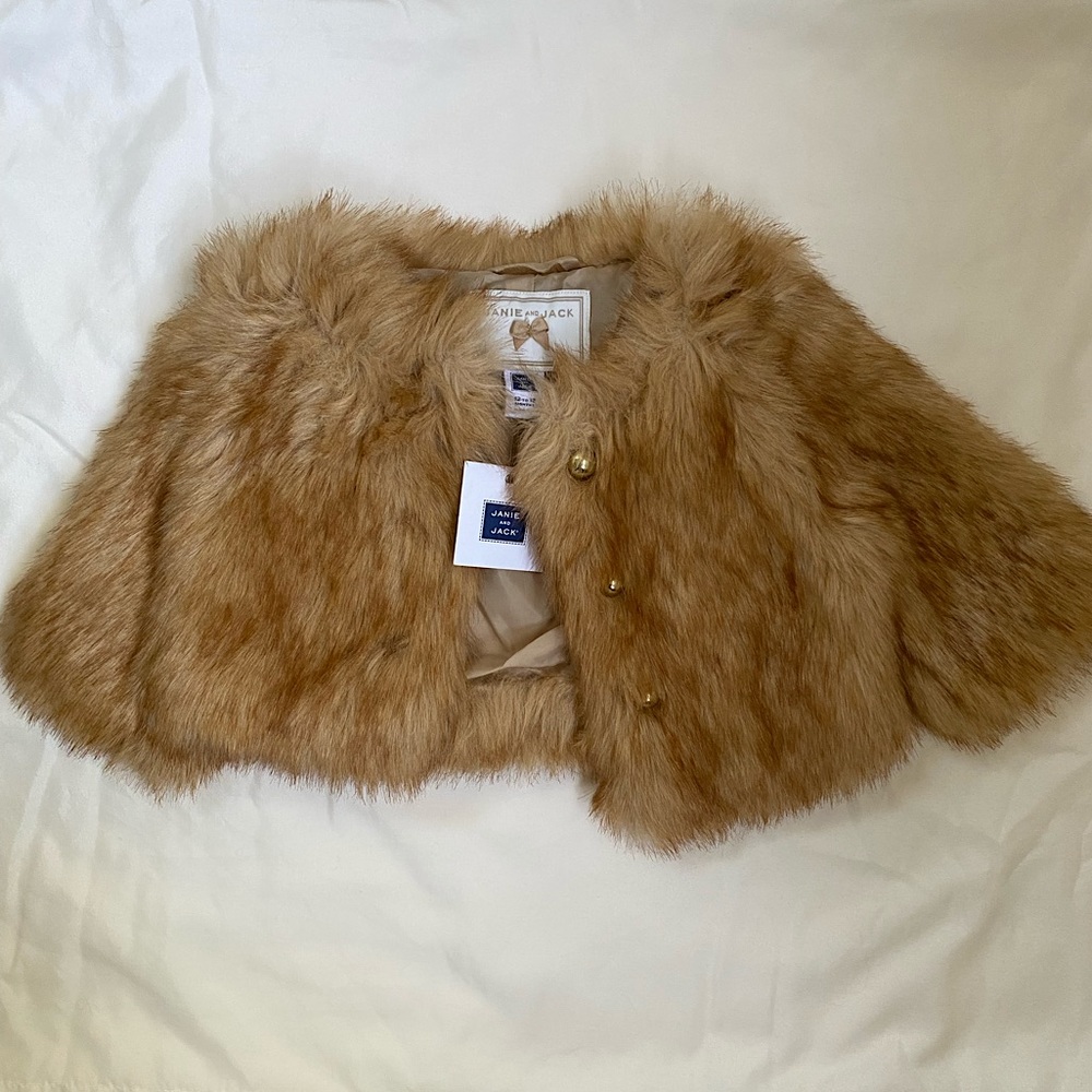 Janie and Jack kids faux fur coat